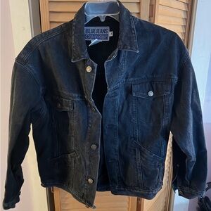 Vintage Calvin Klein Men's Dark Blue Denim Jacket